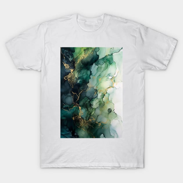 Green Nature - Abstract Alcohol Ink Art T-Shirt by inkvestor